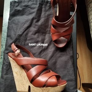 Yves Saint Laurent leather wedge